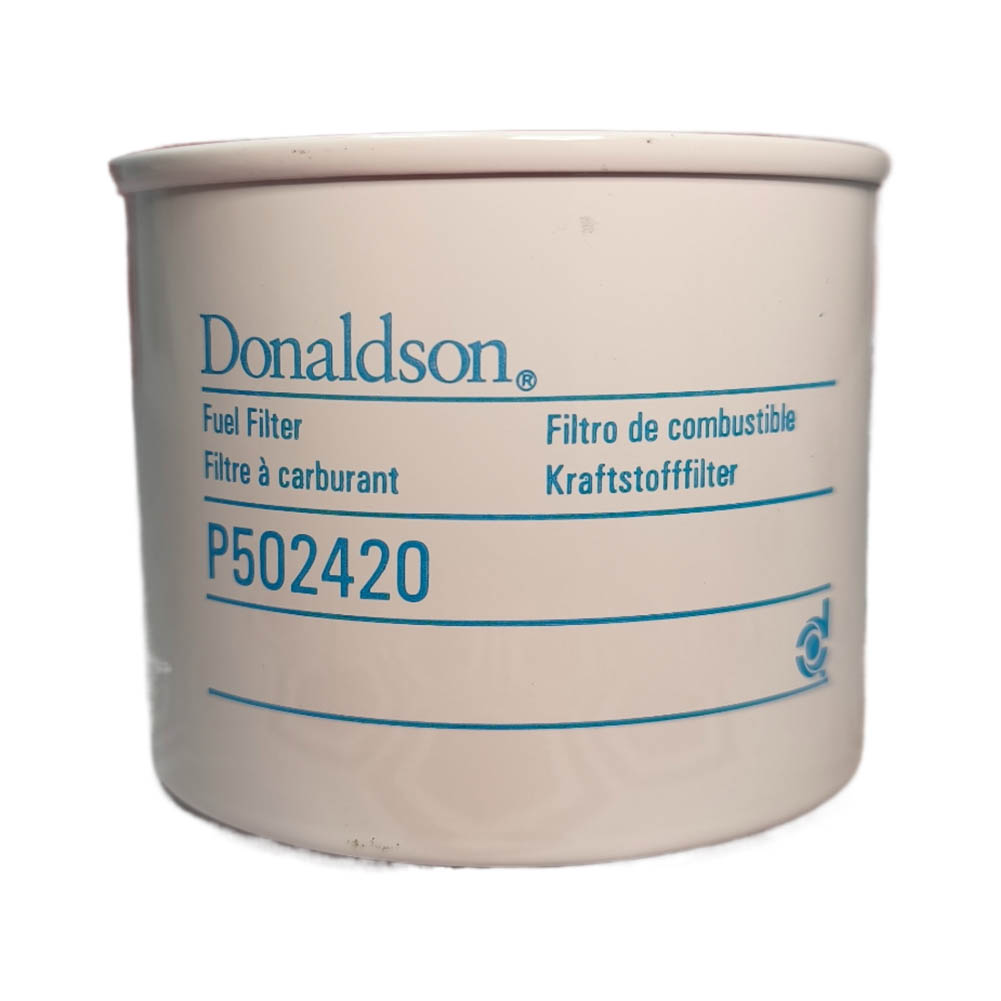 Filtro de combustible tipo cartucho Donaldson P502420 para maquinaria pesada.